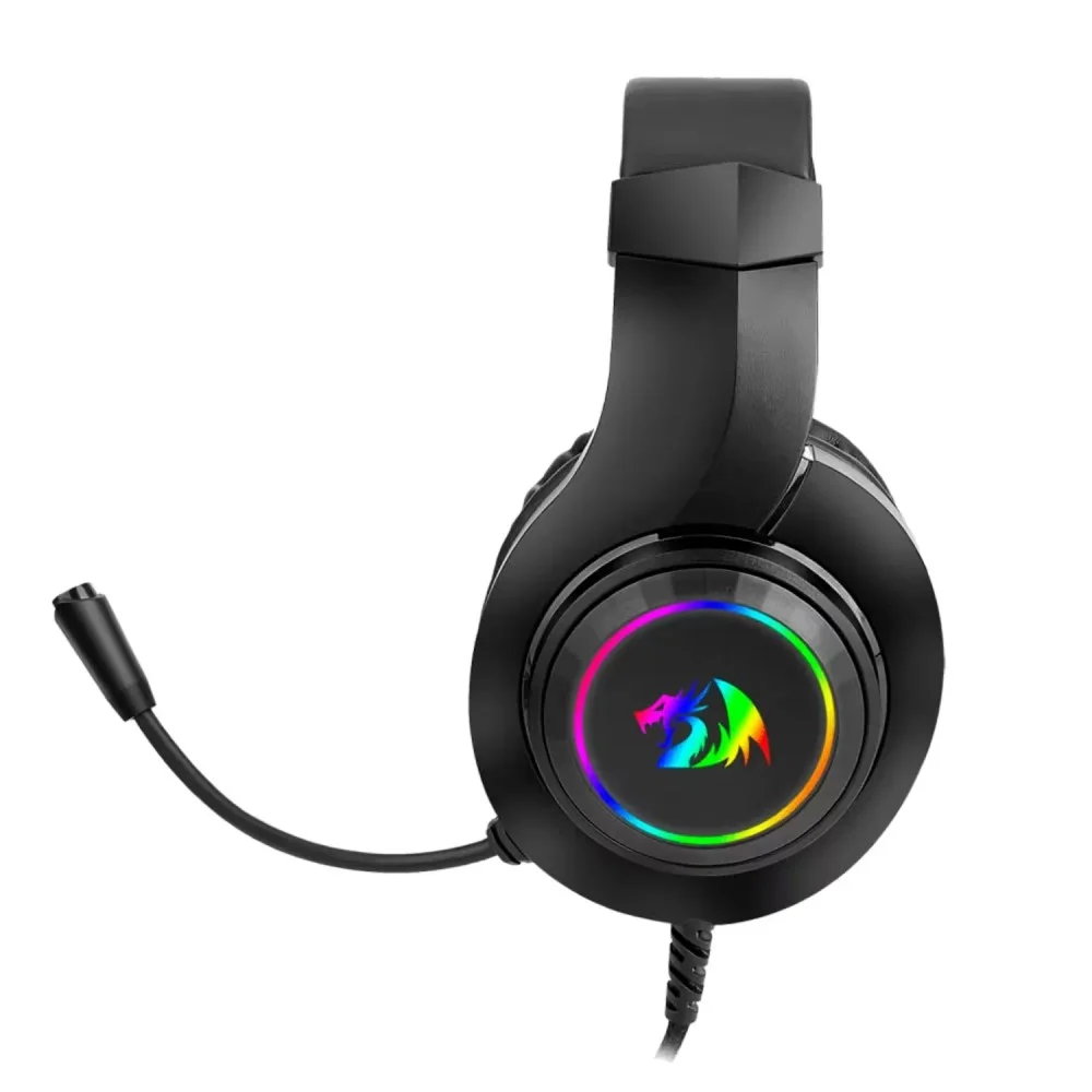Imagem 5 de 5 do produto Headset Gamer Redragon Hylas H260-RGB P2 3.5mm Com Microfone Iluminação LED Preto Áudio Estéreo Confortável