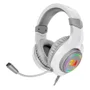 Headset Gamer Redragon Hylas H260w-RGB P2 3.5mm Branco Iluminação LED Microfone Ajustável Confortável PC Console
