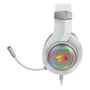 Headset Gamer Redragon Hylas H260w-RGB P2 3.5mm Branco Iluminação LED Microfone Ajustável Confortável PC Console