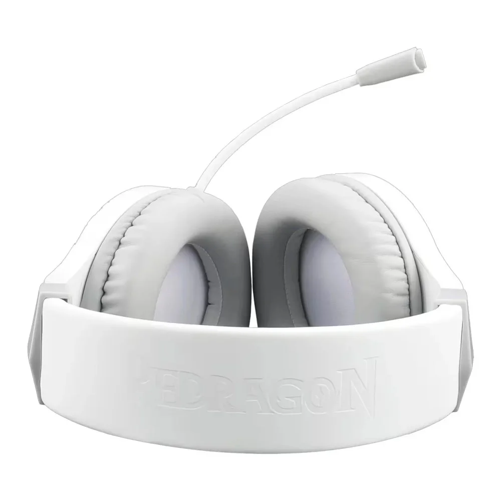 Headset Gamer Redragon Hylas H260w-RGB P2 3.5mm Branco Iluminação LED Microfone Ajustável Confortável PC Console Headset Gamer Redragon Hylas H260w-RGB P2 3.5mm Branco Iluminação LED Microfone Ajustável Confortável PC Console