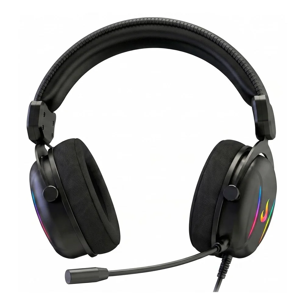Imagem 2 de 4 do produto Headset Gamer Rise Mode Nova 02, Drivers De 40mm, Surround 7.1, Microfone Removível, Preto, Rm-hs-nv-02-fb