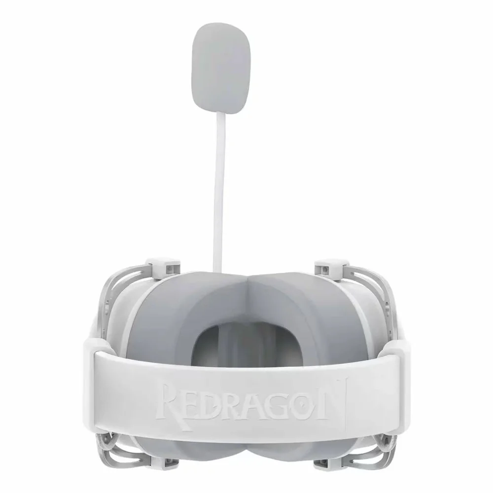 Imagem 3 de 4 do produto Headset Gamer Redragon Aurora H376wg Usb Branco Iluminação RGB Microfone Ajustável Confortável PC Console