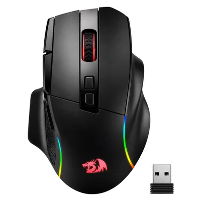 Mouse Gamer Redragon Viper M925-wl Sem Fio 26000 Dpi Preto Sensor Óptico Bluetooth 2.4ghz RGB Ajustável Ergonômico