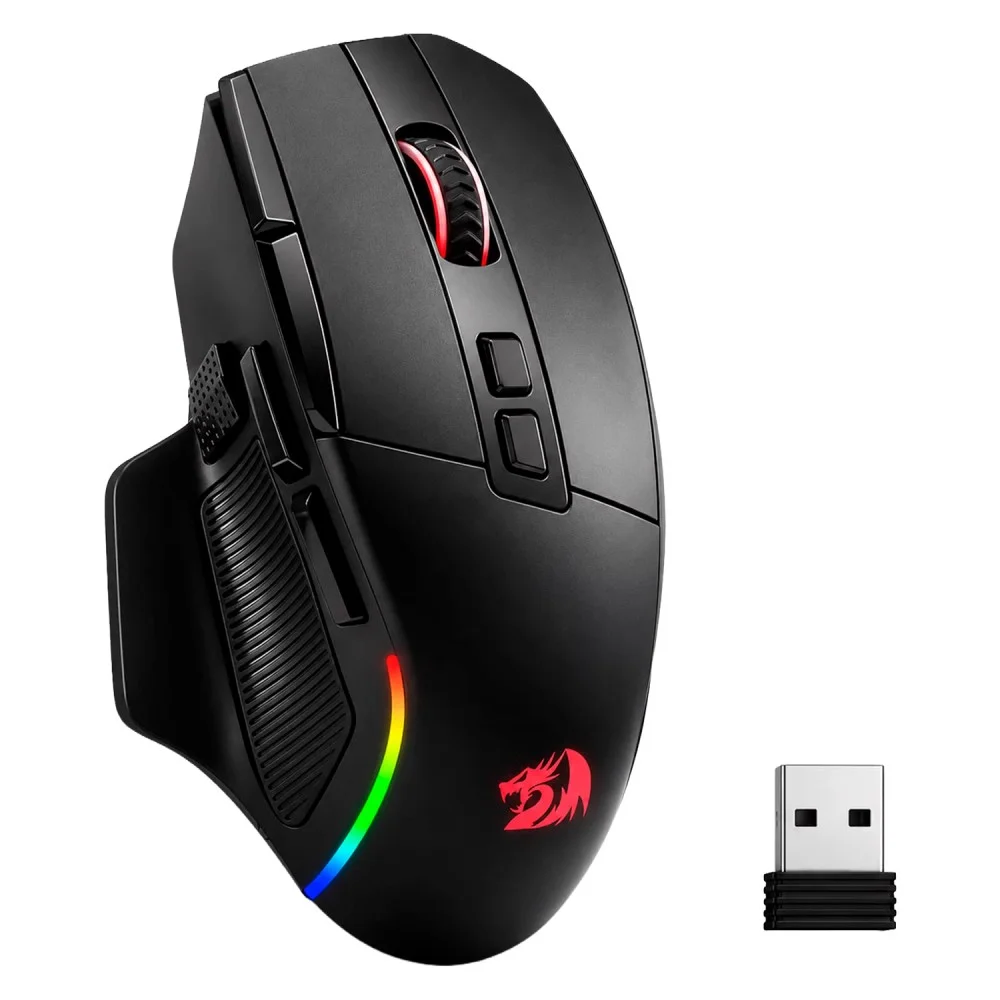 Imagem 2 de 3 do produto Mouse Gamer Redragon Viper M925-wl Sem Fio 26000 Dpi Preto Sensor Óptico Bluetooth 2.4ghz RGB Ajustável Ergonômico