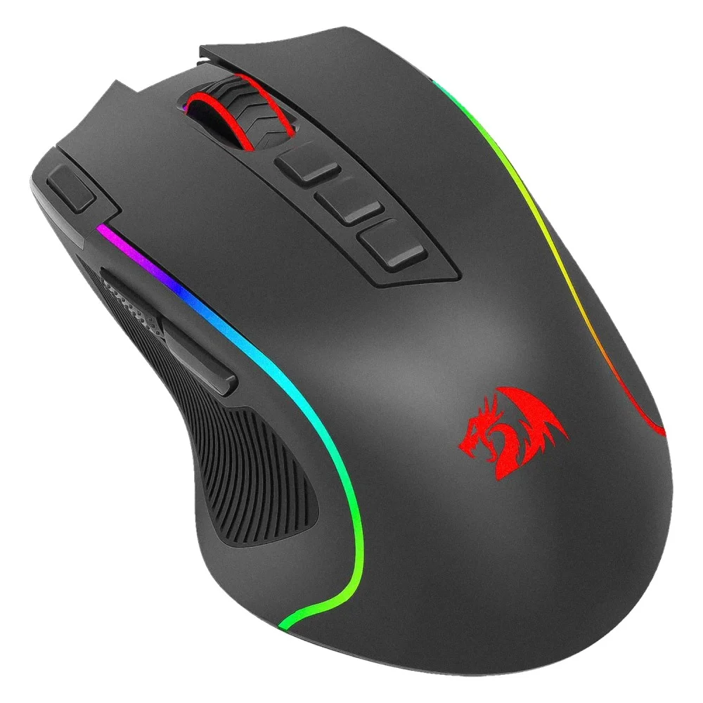 Imagem 2 de 4 do produto Mouse Gamer Redragon Predator Pro M612-RGB 8000 Dpi Sem Fio RGB Bateria Recarregável Preto Conexão Dupla
