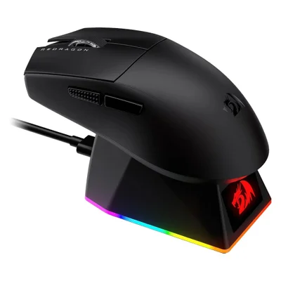 Mouse Gamer Redragon M999 K1ng Ultra Sem Fio 26000 Dpi Bluetooth 2.4ghz RGB Preto