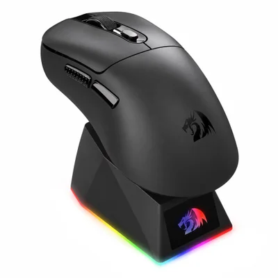Mouse Gamer Redragon Ebony Ultra M998-ult Sem Fio 30000 Dpi RGB Sensor Óptico 2.4ghz Bluetooth Preto Ergonômico