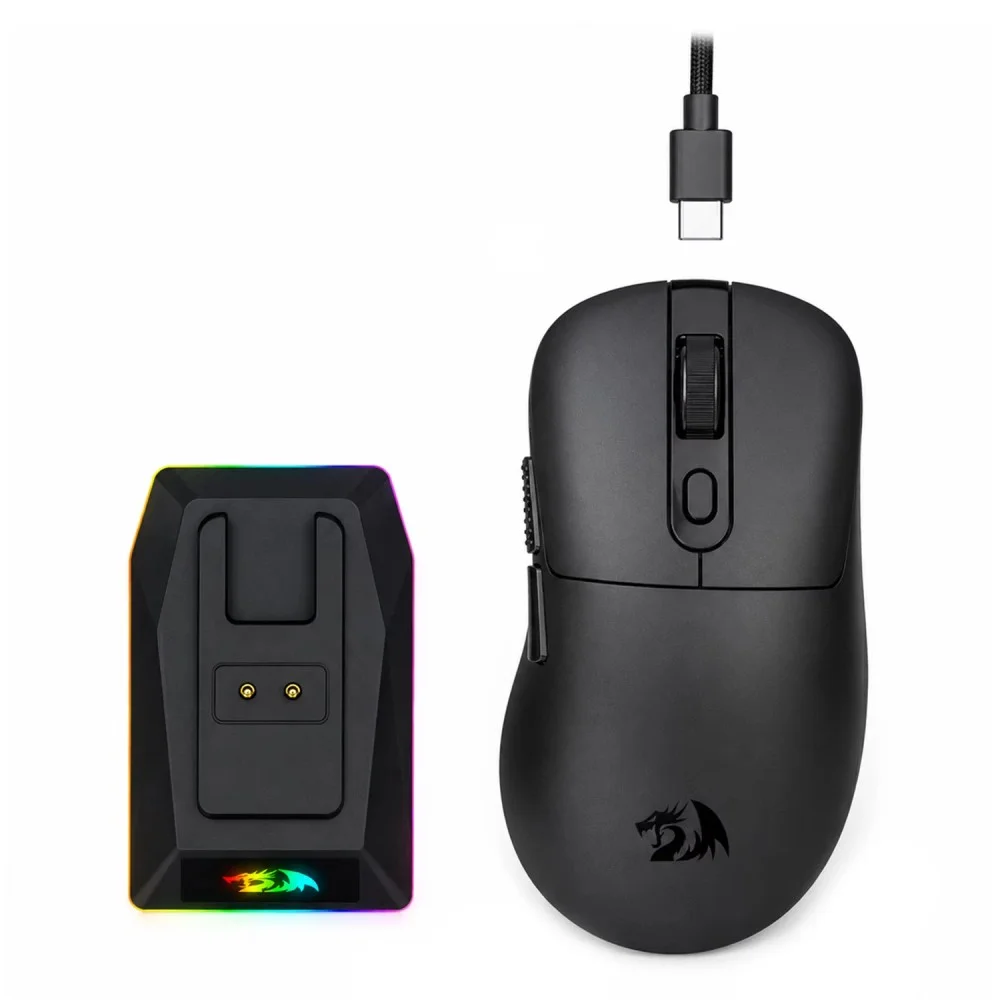 Imagem 3 de 4 do produto Mouse Gamer Redragon Ebony Ultra M998-ult Sem Fio 30000 Dpi RGB Sensor Óptico 2.4ghz Bluetooth Preto Ergonômico