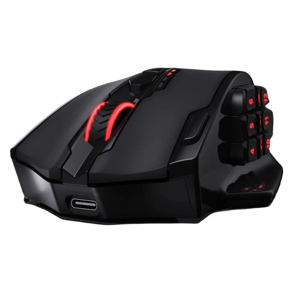Imagem 3 de 4 do produto Mouse Gamer Redragon Impact Elite M913 RGB 16000 Dpi Usb-c Sem Fio 19 Botões Sensor Pixart Bateria Preto