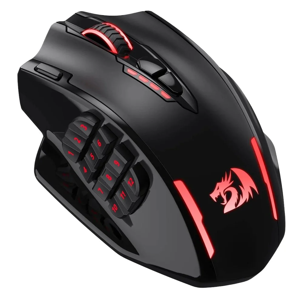 Imagem 4 de 4 do produto Mouse Gamer Redragon Impact Elite M913 RGB 16000 Dpi Usb-c Sem Fio 19 Botões Sensor Pixart Bateria Preto