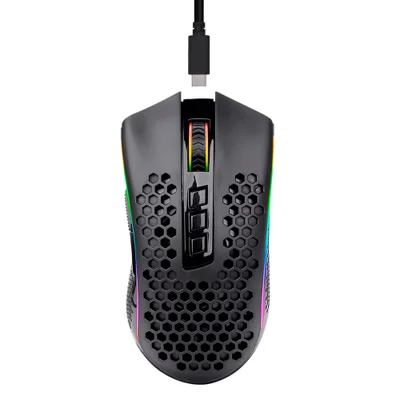 Mouse Gamer Redragon Storm Pro M808-ks 16000 Dpi Sem Fio RGB Preto Recarregável Leve Sensor Pixart