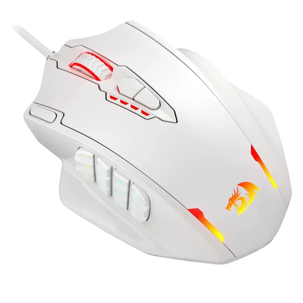 Imagem 2 de 4 do produto Mouse Gamer Redragon Impact Elite M913 RGB 16000 Dpi Usb Sem Fio Branco Bateria Longa Duração Sensor Pixart 20 Botões Programáveis