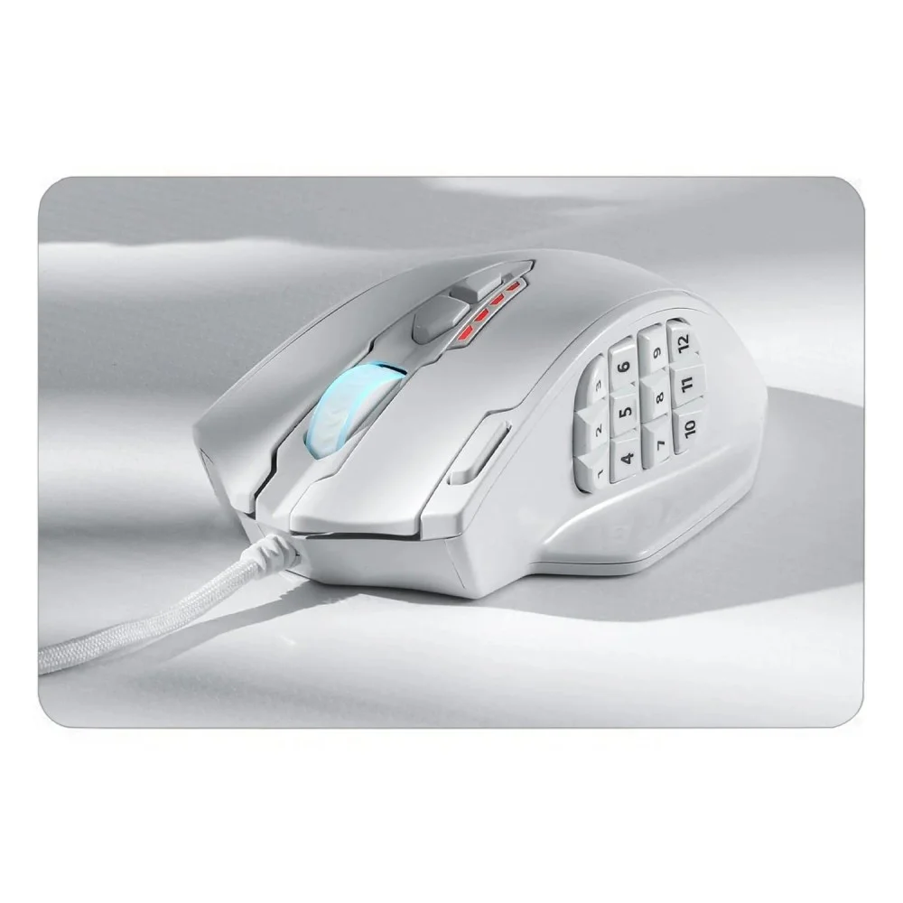 Imagem 3 de 4 do produto Mouse Gamer Redragon Impact Elite M913 RGB 16000 Dpi Usb Sem Fio Branco Bateria Longa Duração Sensor Pixart 20 Botões Programáveis