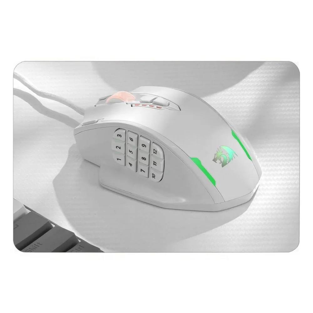 Imagem 4 de 4 do produto Mouse Gamer Redragon Impact Elite M913 RGB 16000 Dpi Usb Sem Fio Branco Bateria Longa Duração Sensor Pixart 20 Botões Programáveis