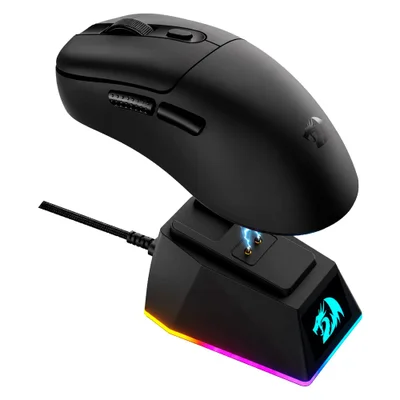 Mouse Gamer Redragon Ebony Standard M998-std-1k 24000 Dpi Sem Fio Preto RGB 8k Sensor Óptico Leve Bateria Recarregável