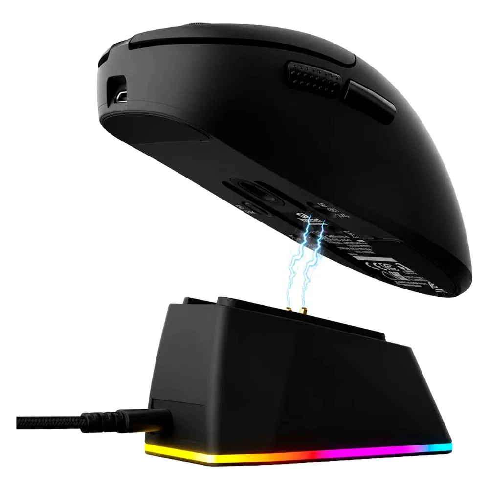 Mouse Gamer Redragon Ebony Standard M998-std-1k 24000 Dpi Sem Fio Preto RGB 8k Sensor Óptico Leve Bateria Recarregável
