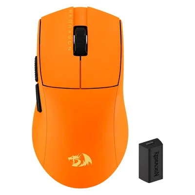 Mouse Gamer Redragon King Ultra M916ob-ult 30000 Dpi Sem Fio RGB Tri-mode Leve Laranja