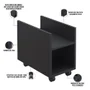 Kit 04 Suportes Para Cpu E Nobreak Com Rodízios Guide L03 Preto - Lyam Decor