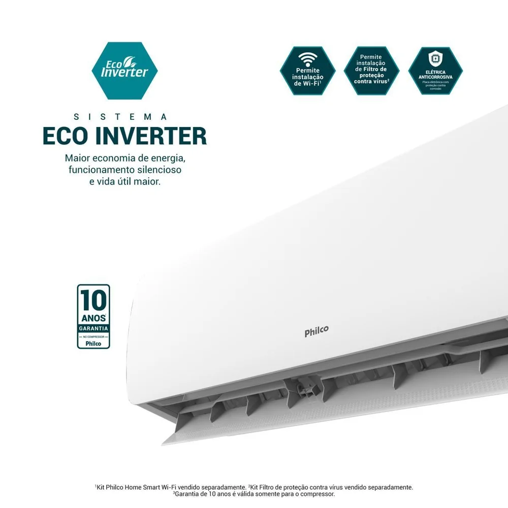 Imagem 2 de 5 do produto Ar Condicionado Split Philco 30.000 Btus Pac30fi Frio 220v