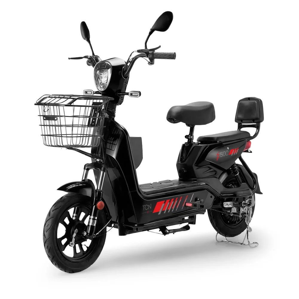Bicicleta Elétrica TCN Basket Preta 500W, Autonomia de até 40km, Preta