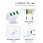 Carregador De Parede Usb Inova Car-3250 Com 3 Entradas Usb Turbo 5.1a Bivolt Branco