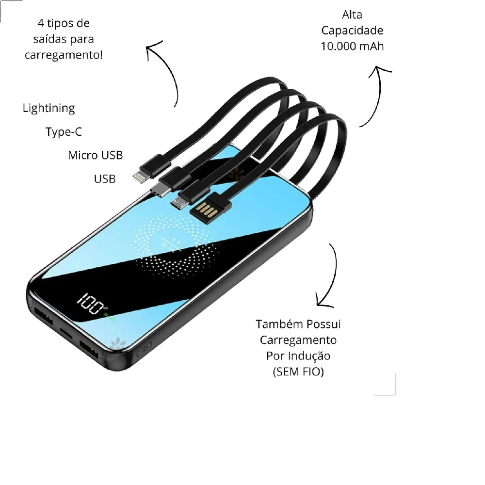 Imagem 2 de 4 do produto Carregador Portátil Turbo 22.5w Power Bank 10.000mah
