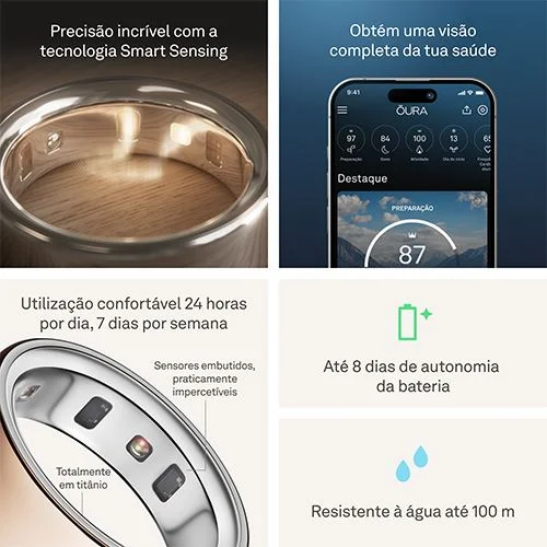 Imagem 5 de 5 do produto Anel Inteligente Smart Ring Oura Ring 4 Rosa Dourado Rose Gold  Tamanho 10