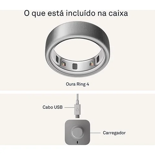 Imagem 4 de 5 do produto Anel Inteligente Smart Ring Oura Ring 4 Prata Escovado Brushed Silver Tamanho 7