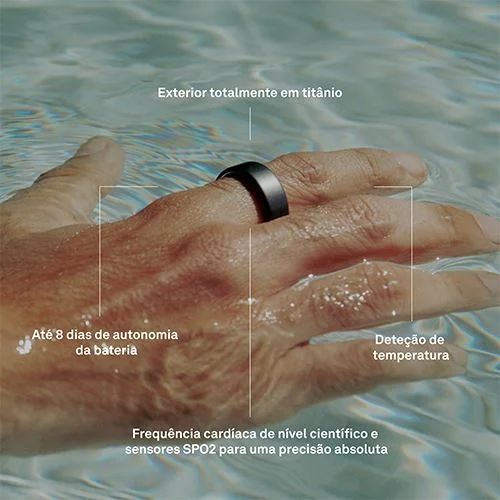 Imagem 2 de 5 do produto Anel Inteligente Smart Ring Oura Ring 4 Rosa Dourado Rose Gold  Tamanho 13
