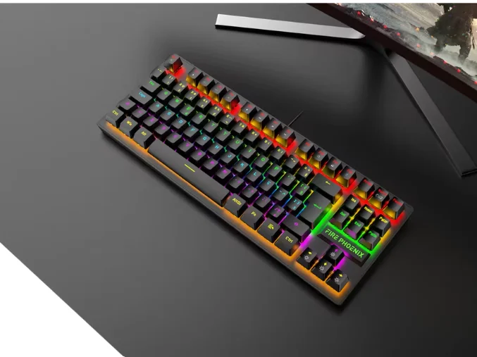 Imagem 3 de 3 do produto Kit Gamer Fire Phoenix Be-k1 Teclado Mecânico 60% RGB Switch Blue + Mouse Gamer 3200 Dpi - Preto