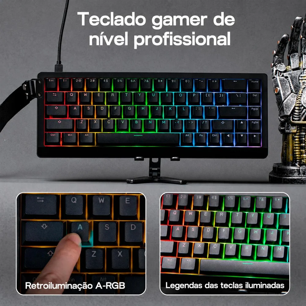 Teclado Gamer Epomaker He68 Lite Socd Mod Tap Dynamic RGB Teclado Gamer Epomaker He68 Lite Socd Mod Tap Dynamic RGB