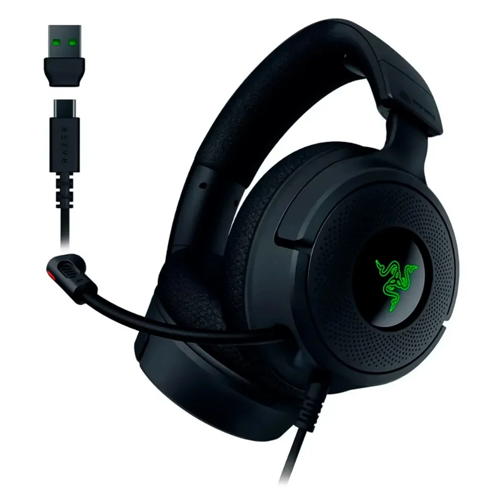 Headset Gamer Razer Kraken V4 X Rz04-05180100-r3u1 Usb-c Chroma RGB Som Surround 7.1 Microfone Preto Headset Gamer Razer Kraken V4 X Rz04-05180100-r3u1 Usb-c Chroma RGB Som Surround 7.1 Microfone Preto