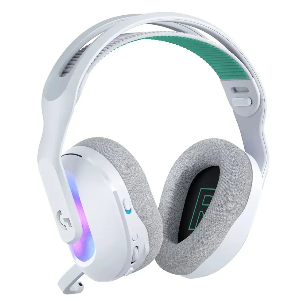 Imagem 2 de 3 do produto Headset Gamer Logitech G522 981-001549 Wireless Branco Microfone Sem Fio Luz RGB Som Estéreo Surround Confortável PC Console