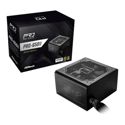 Fonte De Alimentação Asrock Pro 650w 80 Plus Gold C/ Cabo - Pro-650g