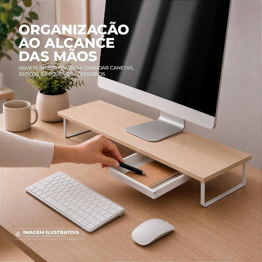 Imagem 2 de 5 do produto Suporte Para Monitor Armor - Madeira - Gshield