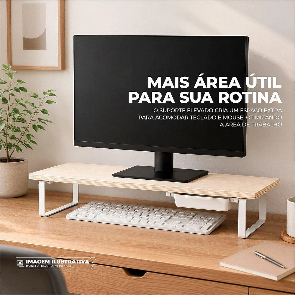 Imagem 3 de 5 do produto Suporte Para Monitor Armor - Madeira - Gshield