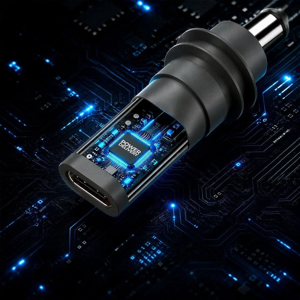 Imagem 2 de 5 do produto Adaptador Usb-c Para Starlink Mini Com Power Delivery 100w E Conector 5.5mm - Verde
