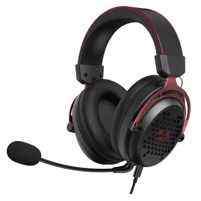 Headset Gamer Redragon H386 Diomedes Usb Jack 3.5mm Som Estéreo Microfone Retrátil Preto Confortável PC Console