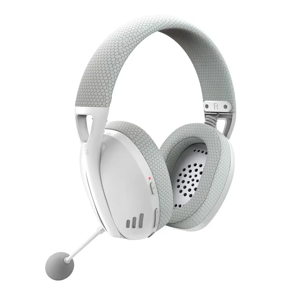 Imagem 3 de 5 do produto Headset Gamer Redragon Ire Pro H848 Wireless Tri-mode Bluetooth 2.4ghz Usb Branco Cinza Microfone Removível Áudio Imersivo