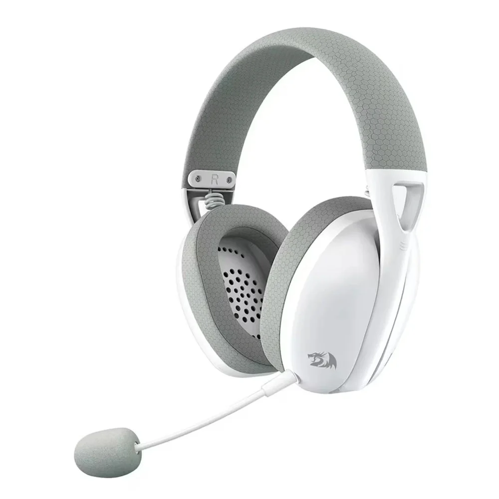 Imagem 5 de 5 do produto Headset Gamer Redragon Ire Pro H848 Wireless Tri-mode Bluetooth 2.4ghz Usb Branco Cinza Microfone Removível Áudio Imersivo