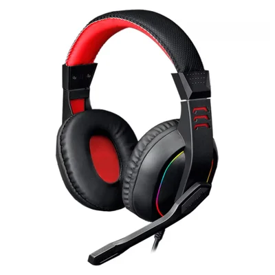 Headset Gamer Redragon Ares H120 P2 Com Adaptador 3.5mm Preto Com Microfone Ajustável Áudio Estéreo Confortável