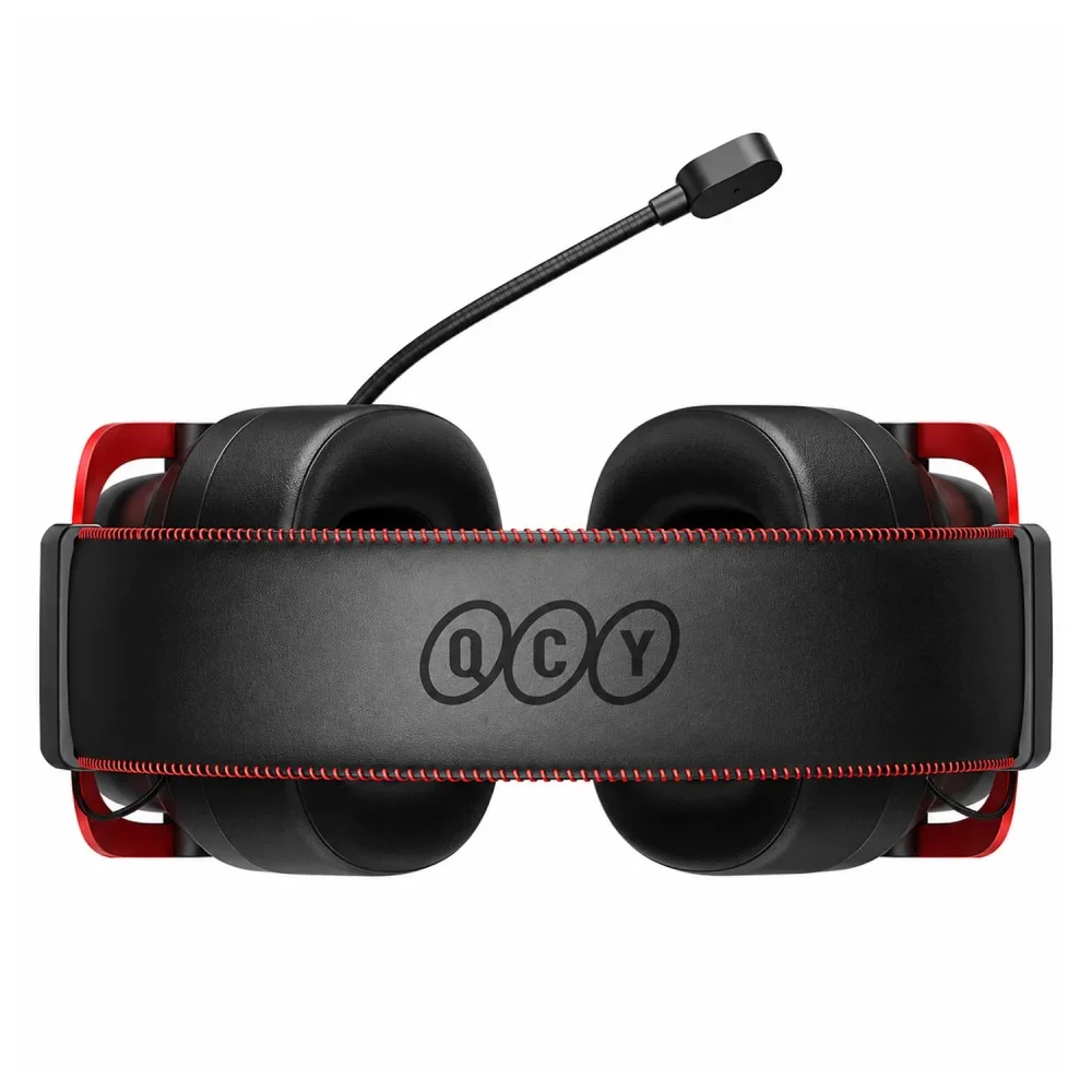 Imagem 2 de 4 do produto Headset Gamer Qcy Heroad Vt200 Bh25h8gmb Sem Fio Wireless Bluetooth Microfone Surround LED Preto E Vermelho