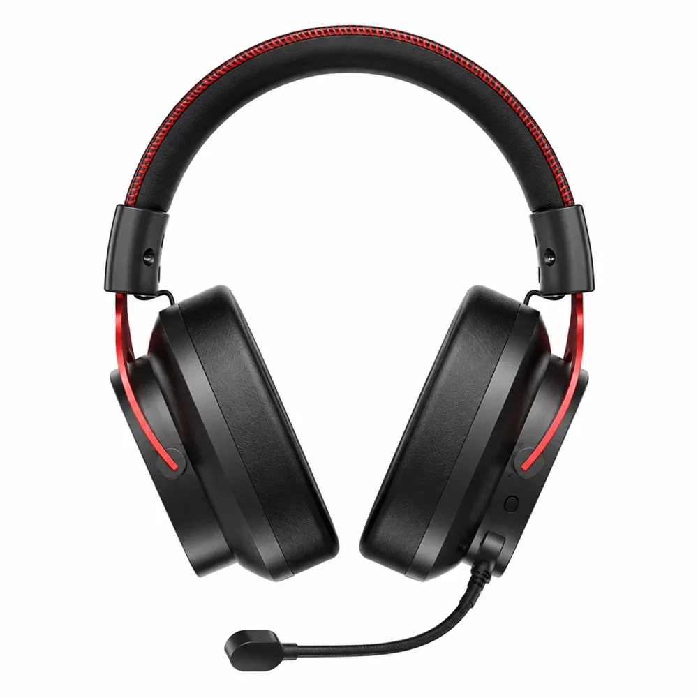 Imagem 4 de 4 do produto Headset Gamer Qcy Heroad Vt200 Bh25h8gmb Sem Fio Wireless Bluetooth Microfone Surround LED Preto E Vermelho