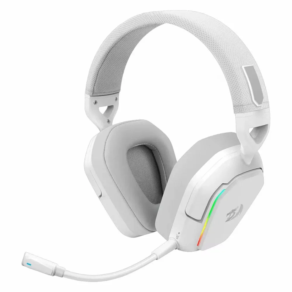 Headset Gamer Sem Fio Redragon Mira H868w Branco Tri-mode Bluetooth 2.4ghz Usb Microfone RGB Surround Headset Gamer Sem Fio Redragon Mira H868w Branco Tri-mode Bluetooth 2.4ghz Usb Microfone RGB Surround