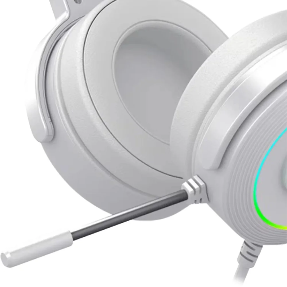 Imagem 4 de 5 do produto Headset Gamer Redragon Lamia 2 H320w-RGB Usb 7.1 Virtual Surround Microfone RGB Branco