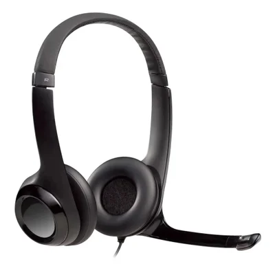 Headset Logitech H390 981-000014 Usb Com Microfone Com Redução De Ruído Controle De Volume Fio Preto