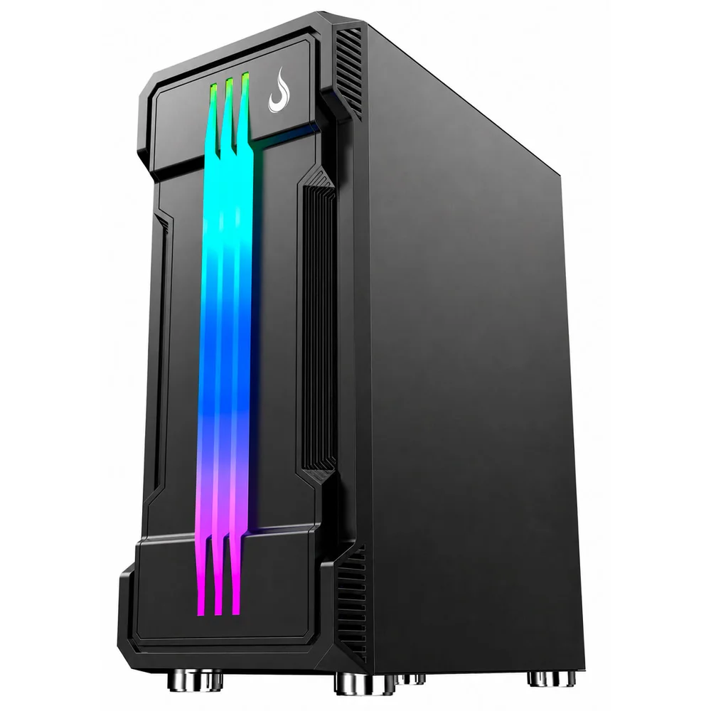Gabinete Gamer Rise Mode Zeus Glass 01, Mid Tower, LED Customizável, Sem Fan, Preto - Rm-ca-ze-01-fb