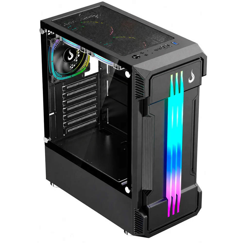 Imagem 3 de 4 do produto Gabinete Gamer Rise Mode Zeus Glass 01, Mid Tower, LED Customizável, Sem Fan, Preto - Rm-ca-ze-01-fb