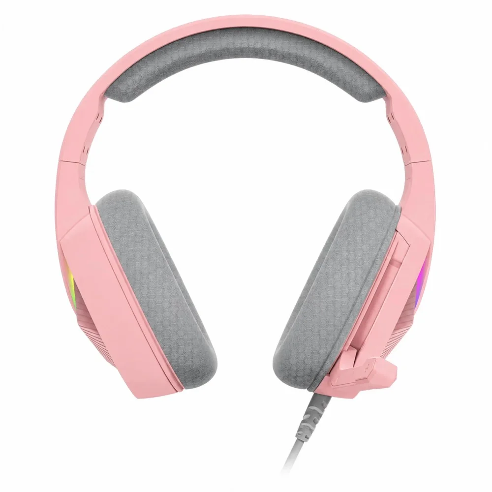 Imagem 2 de 4 do produto Headset Gamer Marvo Tactic 40 H8618-pk Usb Iluminação RGB Microfone Ajustável Som Estéreo Rosa