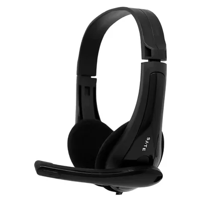 Headset Gamer Satellite Ae-219 P2 3.5mm Com Microfone Conector Estéreo Áudio PC Ps4 XBOX Preto